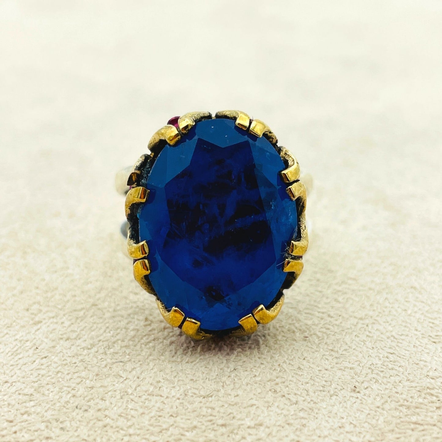 Blue Tourmaline Stone Ring Women, Oval Sapphire Ring Ladies, Handmade Silver Ring, 925 Sterling Silver, Authentic Silver Ring, Gift For Her