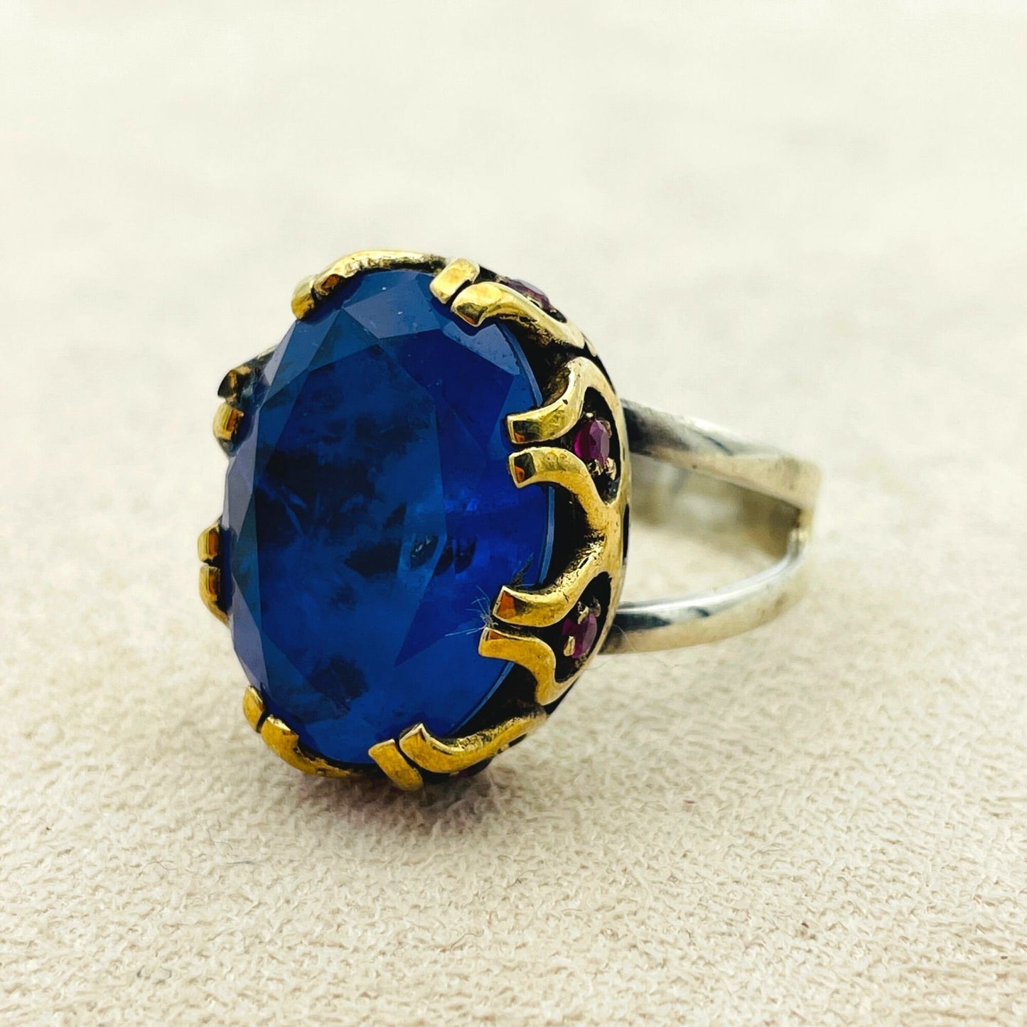 Blue Tourmaline Stone Ring Women, Oval Sapphire Ring Ladies, Handmade Silver Ring, 925 Sterling Silver, Authentic Silver Ring, Gift For Her