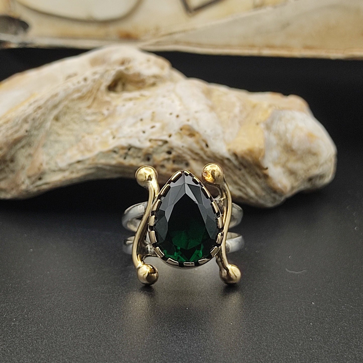 Emerald Stone Women 925 Sterling Silver , Handmade Ring, Ladies Ring, Gothic Ring, Vintage Ring, Women Ring, Green Ring, Gift.