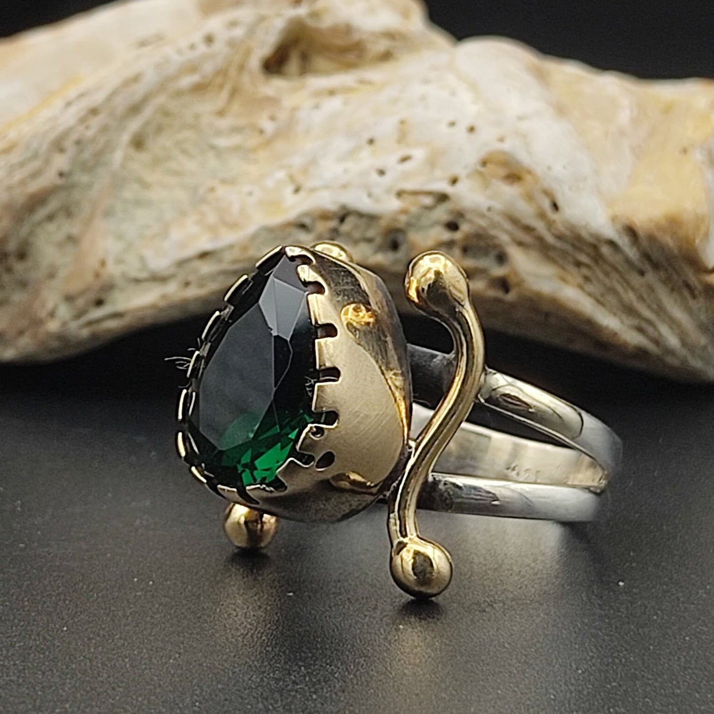 Emerald Stone Women 925 Sterling Silver , Handmade Ring, Ladies Ring, Gothic Ring, Vintage Ring, Women Ring, Green Ring, Gift.