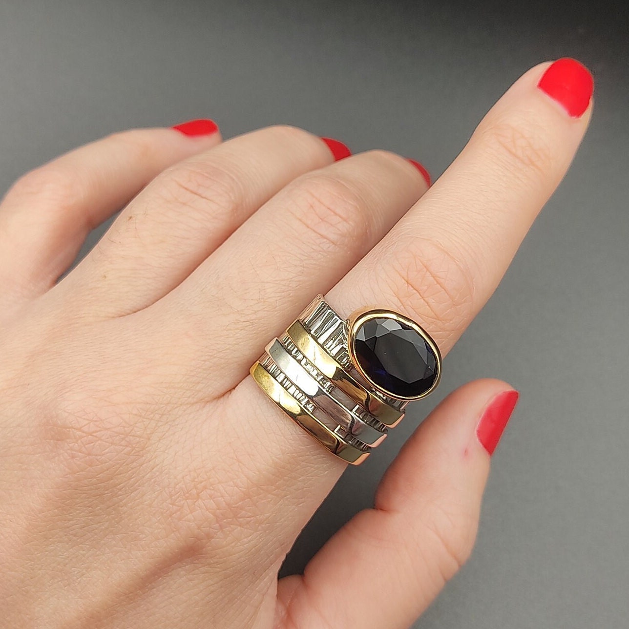 Zircon Stone Women 925 Sterling Silver , Handmade Ring, Ladies Ring, Gothic Ring, Vintage Ring, Women Ring, Black Ring, Gift.