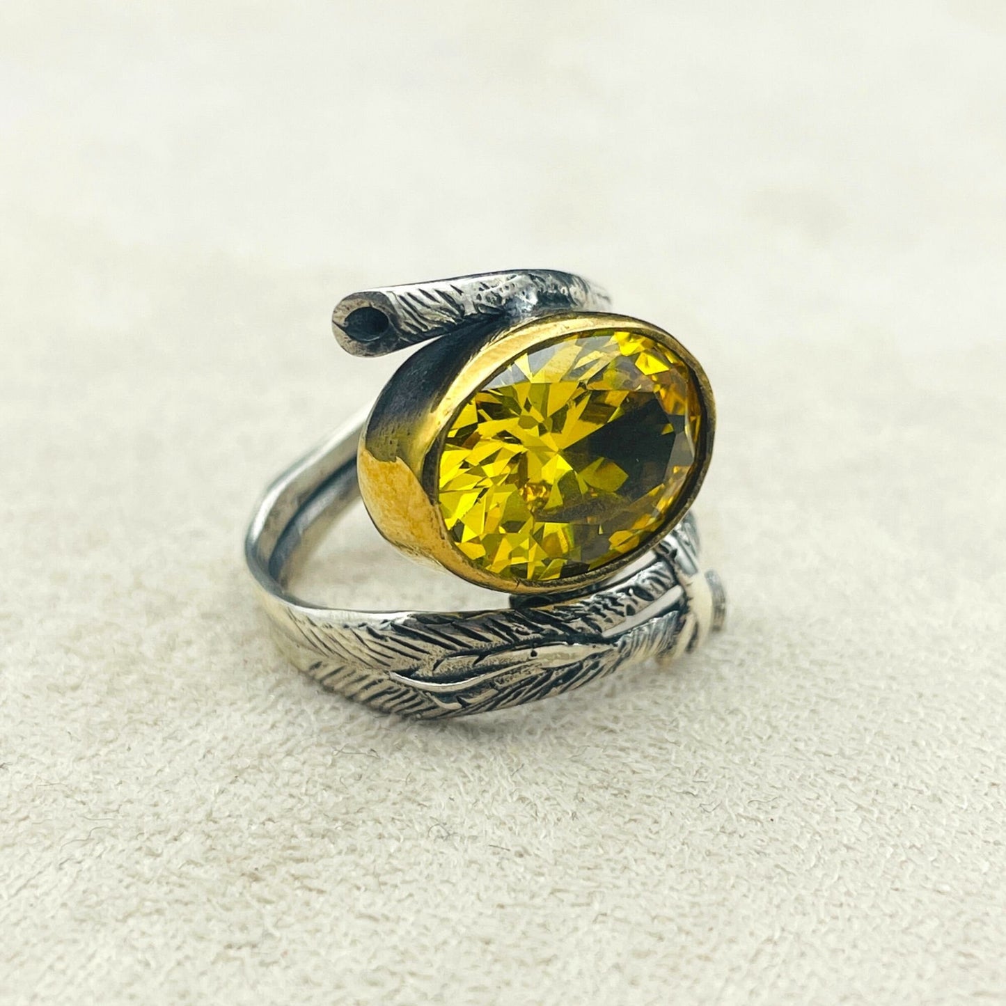 Yellow Citrine Ring Women, Ajustable Citrine Stone Silver Ring Ladies, Handmade Ring, 925 Sterling Silver,Authentic Silver Ring,Gift For Her