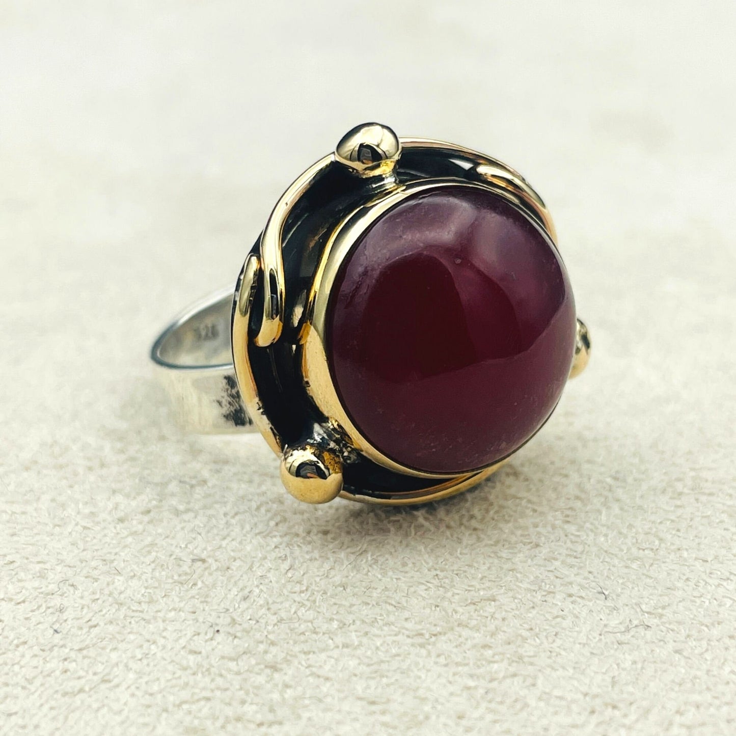 Agate Stone Ring Women, Burgundy Stone Ring Ladies, Vintage Handmade Silver Ring, 925 Sterling Silver, Authentic Silver Ring, Gift For Her