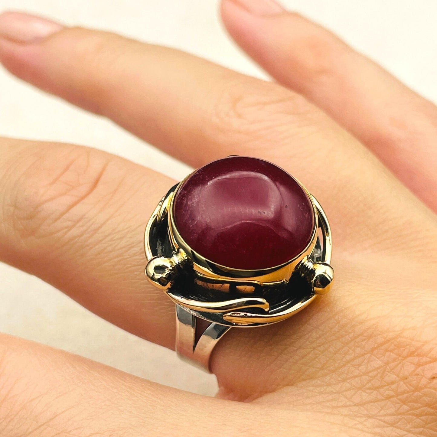 Agate Stone Ring Women, Burgundy Stone Ring Ladies, Vintage Handmade Silver Ring, 925 Sterling Silver, Authentic Silver Ring, Gift For Her