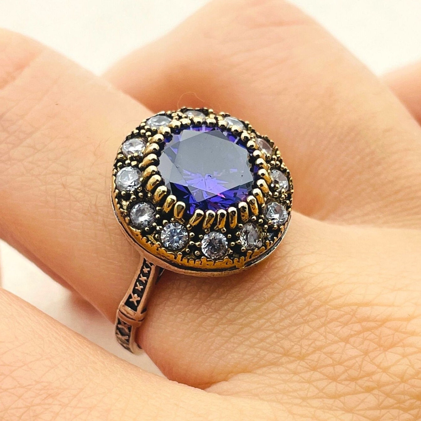 Purple Amethyst Stone Womens Ring, Handmade Silver Ring, Ladies Silver Ring, Authentic Women Ring, 925 Sterling Silver,Gift Ring For Women