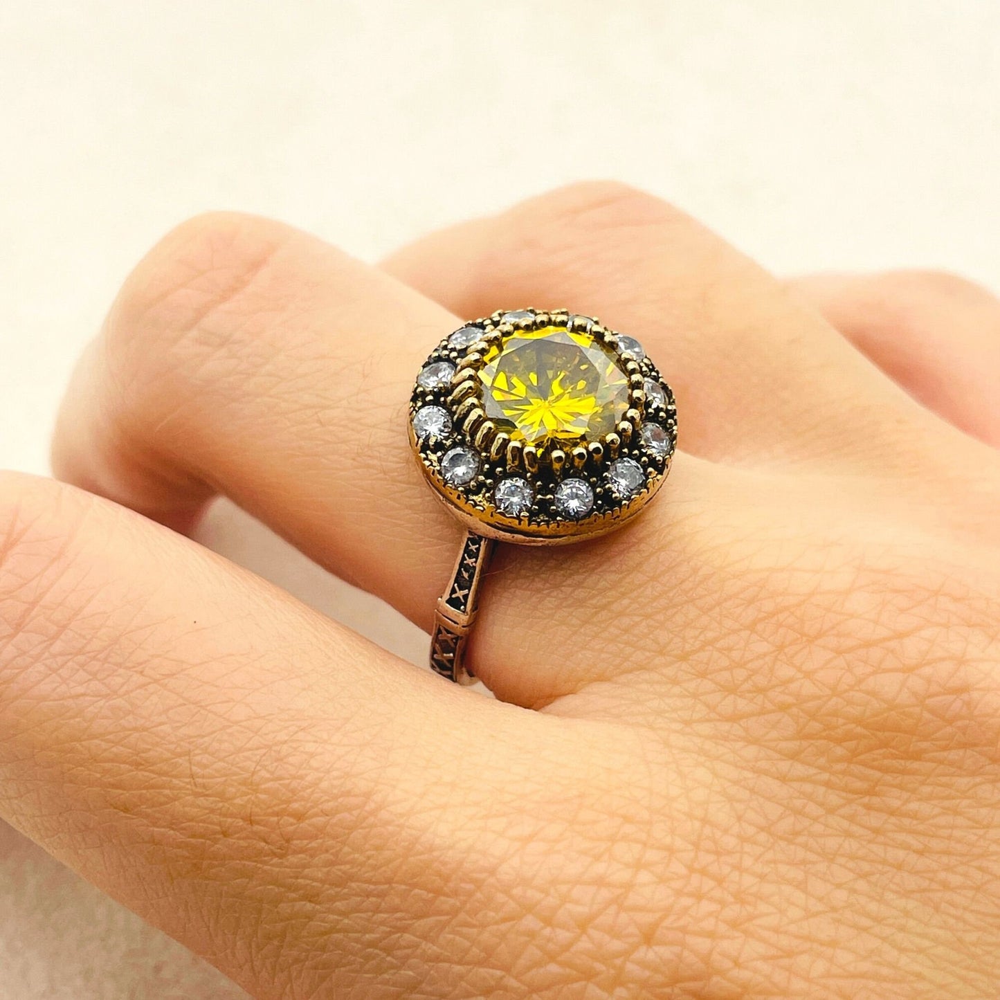 Yellow Citrine Stone Ring Womens, Handmade Silver Ring, Ladies Silver Ring, Authentic Women Ring, 925 Sterling Silver,Gift Ring For Women