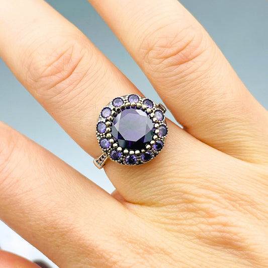 Women Rings With Variations in Different Colors, Amethyst Women Ring, 925 Sterling Silver, Turkish Handmade, Authentic Elegant Gift For Her