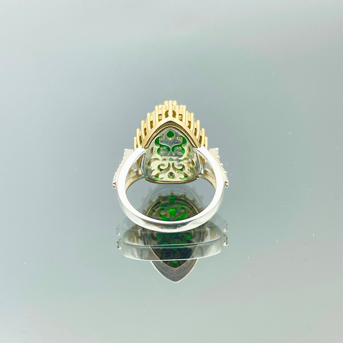 Women Emerald Silver Ring, Turkish Handmade, 925 Sterling Silver Jewelry, Authentic Ring, Hurrem Sultan Ottoman Ring, Gift For Her Jewelry