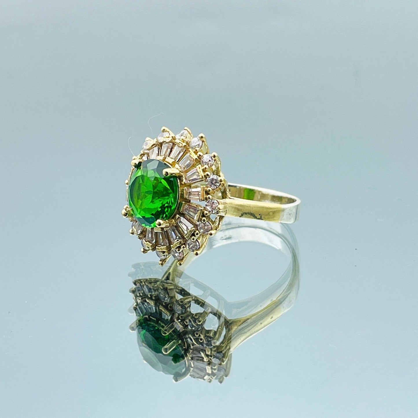 Women Emerald Ring, 925 Sterling Silver, Authentic Ottoman Design Ring, Handmade Gift, Gift For Her, Birthday Gift Wife, Mother Day Gift